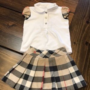 Girl’s blouse and skirt set.